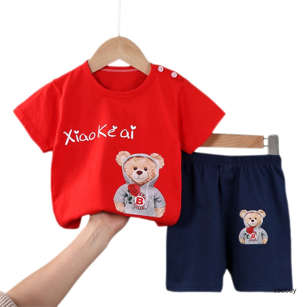 COD Bộ ÁO Thun NgắN Tay + QuầN NgắN Baggy Cho Bé CO