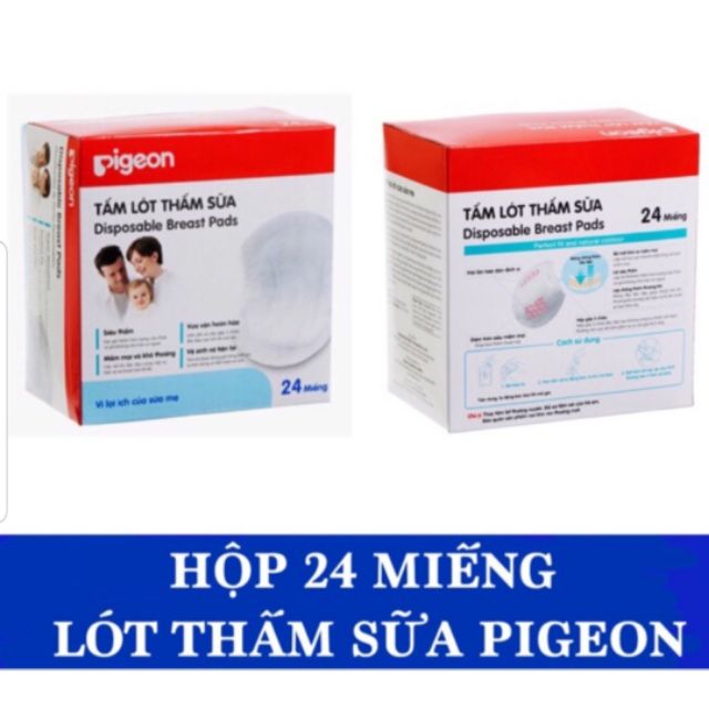 Tấm lót thấm sữa pigeon hàng chuẩn tiện lợi cho mẹ (hộp 24 miếng)