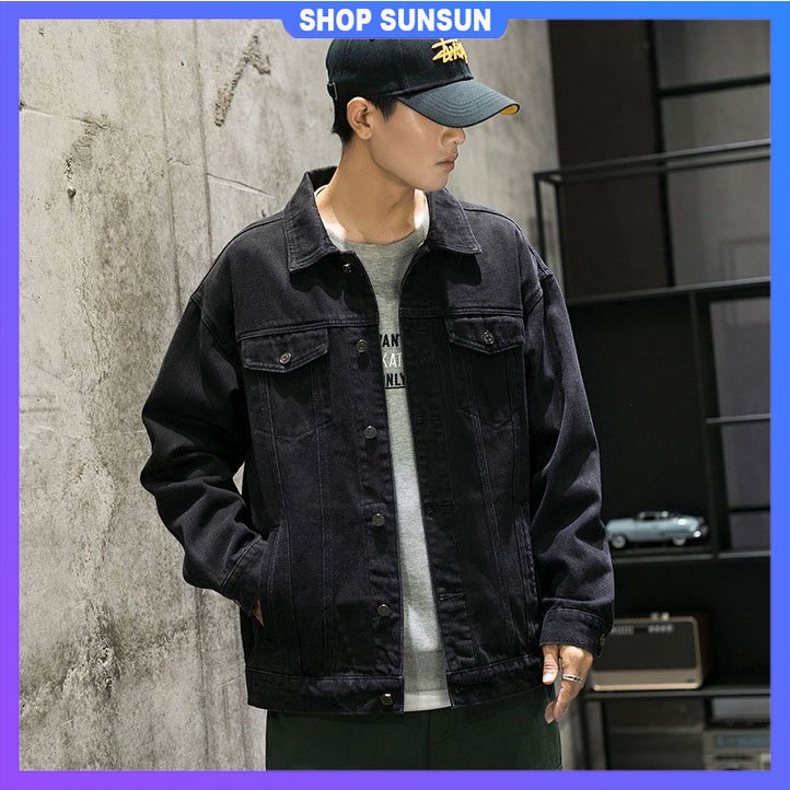 Áo khoác jean đen nam SS264 [FREESHIP] shop Sunsun chuyên áo jeans nam nữ