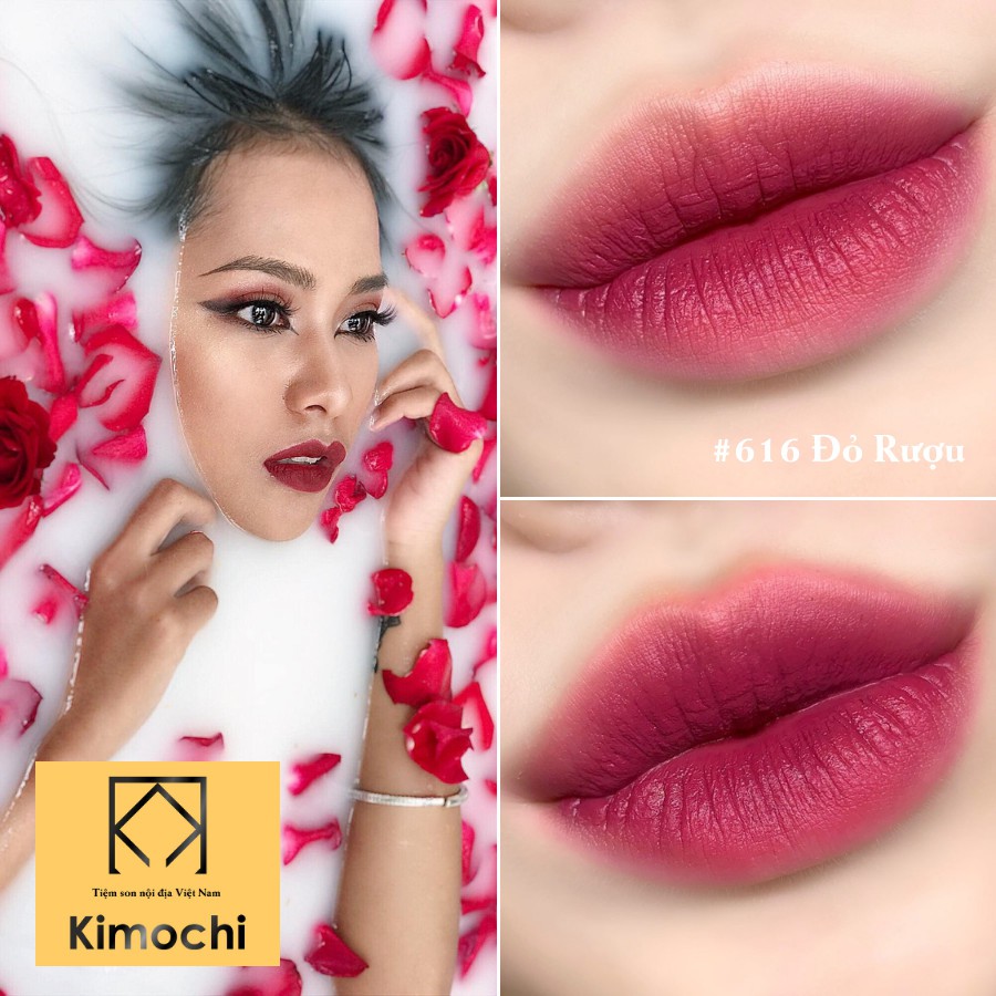 Son kem lì Kimochi màu Đỏ say đắm 616