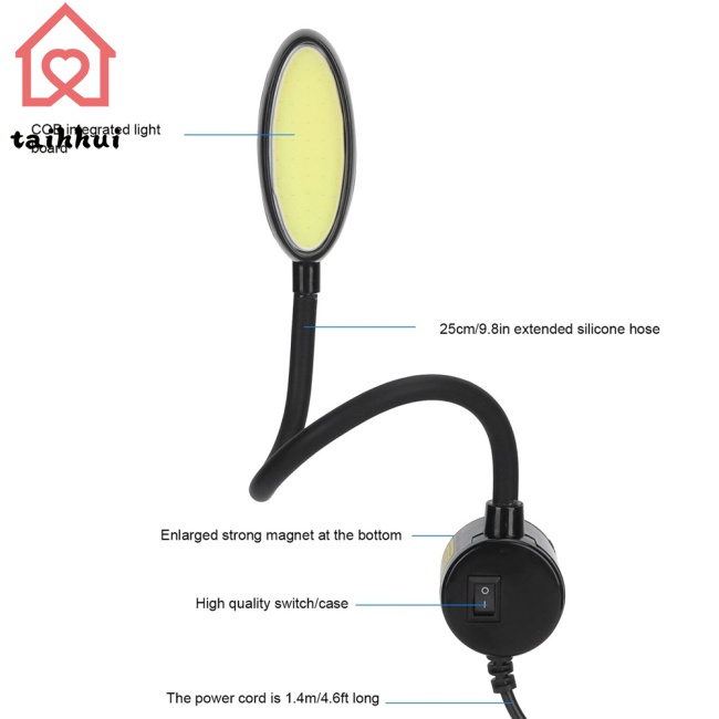 Đèn Led Cob 8w Đế Nam Châm 48 Bóng Cổ Ngỗng Đa Năng Dành Cho Phòng Ngủ / Phòng Học