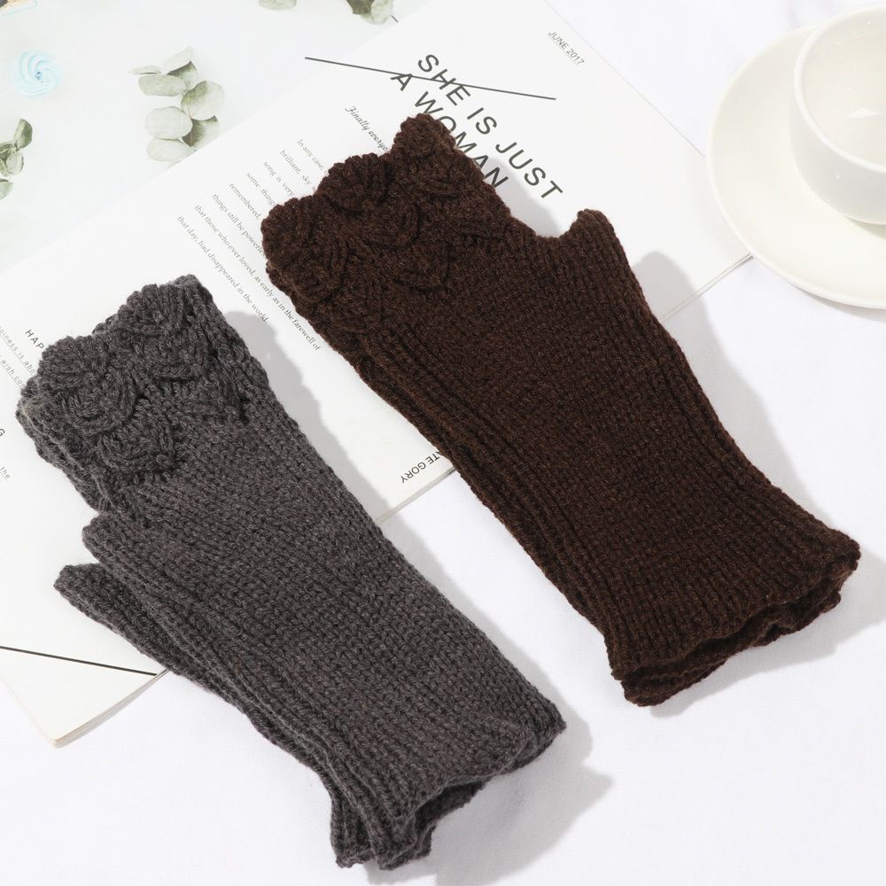 Găng tay hở ngón mềm mại màu kẹo thời trang cho nữ