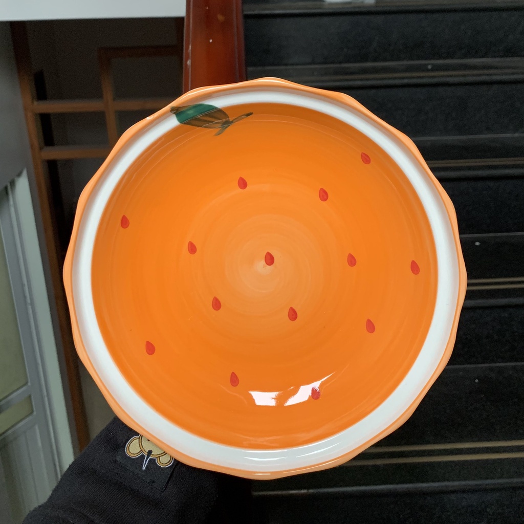 Chén Dĩa Dễ Thương Đĩa Sứ 🍊🍹Set Cam Mùa Hè 🍊🍹 Bát Đĩa Decor Bát Ăn Cơm Chén Sứ Đẹp  Cute B122