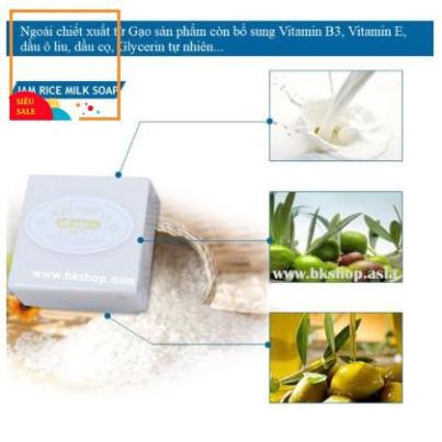 Xà Phòng Cám Gạo ⚜️FREESHIP⚜️ Xà Phòng Trắng Da Thái Lan Jam Rice Milk Soap