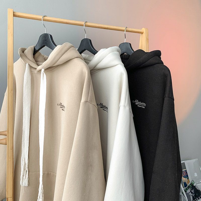 COZOKC Áo Hoodie Tay Dài Form Rộng Kiểu Dáng Đơn Giản