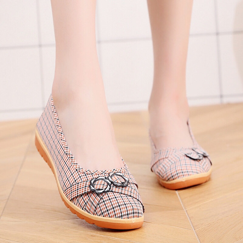 Giày Vải Canvas Đế Bằng Màu Sắc Đơn Giản Thoải Mái Cho Mẹ Bầu size 35-41