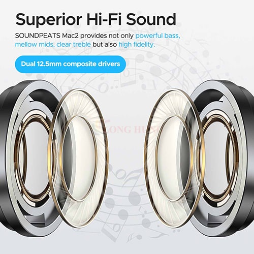 Tai nghe Bluetooth True Wireless Soundpeats Mac 2 - Hàng chính hãng - Thiết kế nhỏ gọn, âm thanh chất lượng