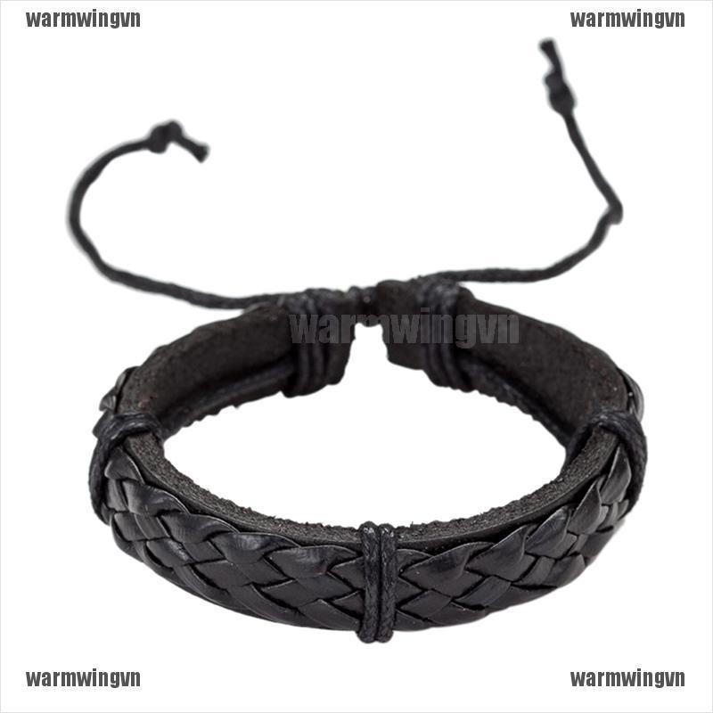 Set 6 Vòng Tay Da Bện Nhiều Lớp Phong Cách Vintage Cho Nam