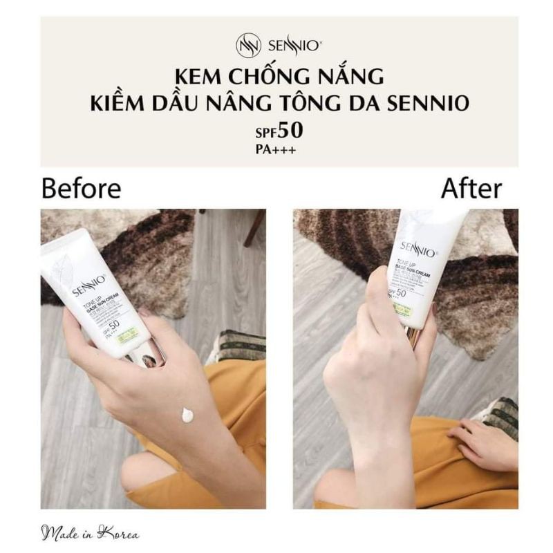 Kem chống nắng KIỀM DẦU - NÂNG TONE DA SENNIO