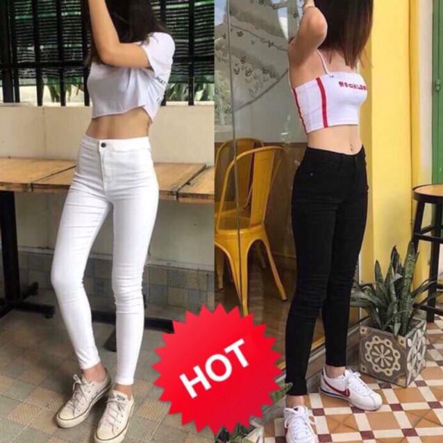 [Mã WASTUP giảm 10% tối đa 30K đơn 99K] [Rẻ Vô Địch] Quần Jean Skinny Nữ Lưng cao Không Túi Trắng Và Đen - 140 | BigBuy360 - bigbuy360.vn