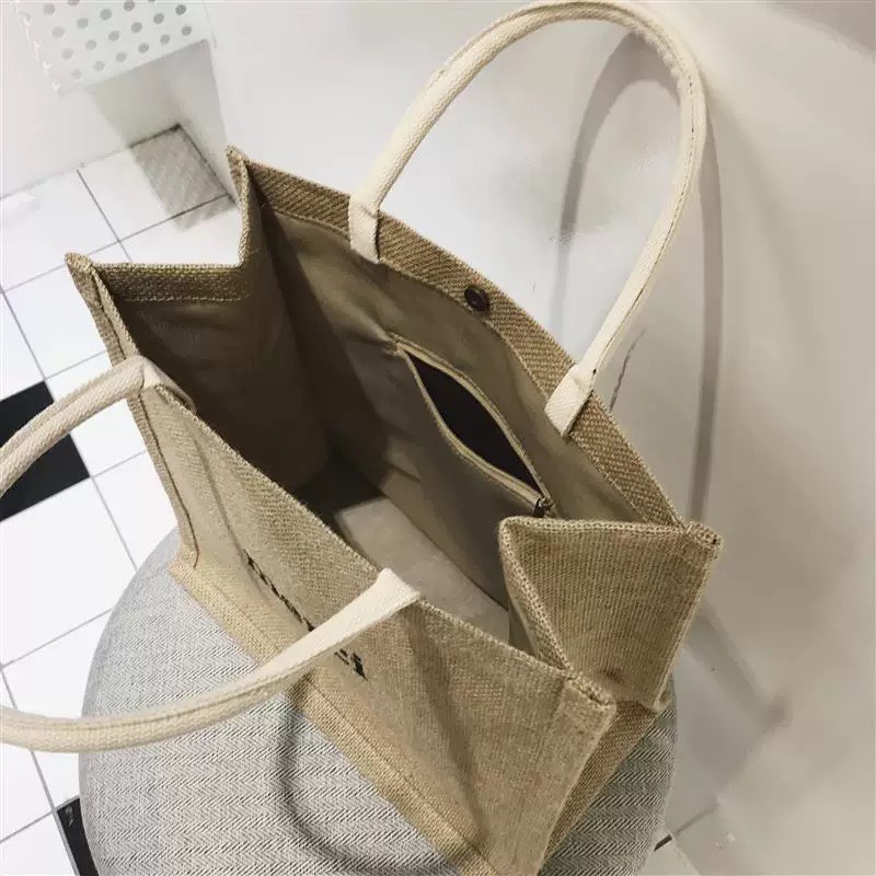 Túi cói du lịch loại cao cấp phong cách Vintage sang chảnh đeo vai, đeo chéo đi biển hàng có sẵn