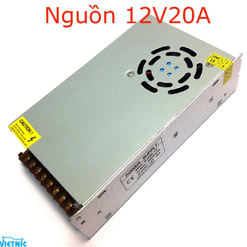 NGUỒN 12V 20A CÓ QUẠT - BỘ CHUYỂN ĐỔI NGUỒN 220V SANG 12V 20A CÓ QUẠT