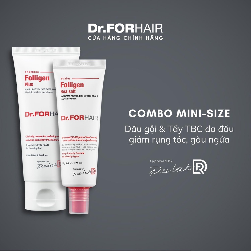 Bộ Dầu Gội Tẩy Tế Bào Chết Dr.FORHAIR/Dr For Hair Sạch Gàu, Giảm Rụng Tóc Và Kích Mọc Tóc