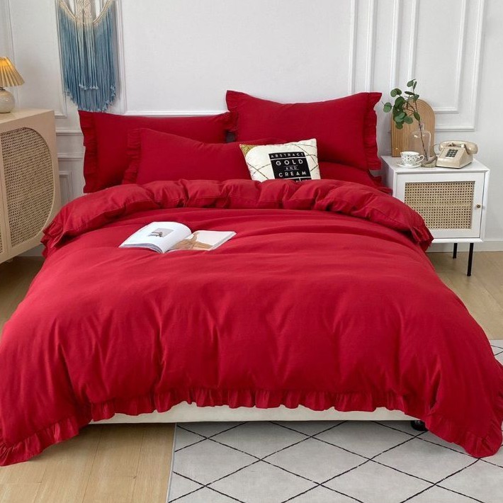 Bộ chăn ga Cotton TiCi Hàn Quốc viền Bèo nhập khẩu