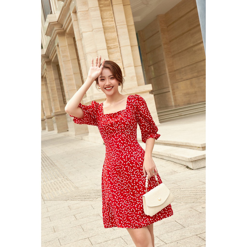 OLV - Đầm Berry Heart Square Neck | BigBuy360 - bigbuy360.vn
