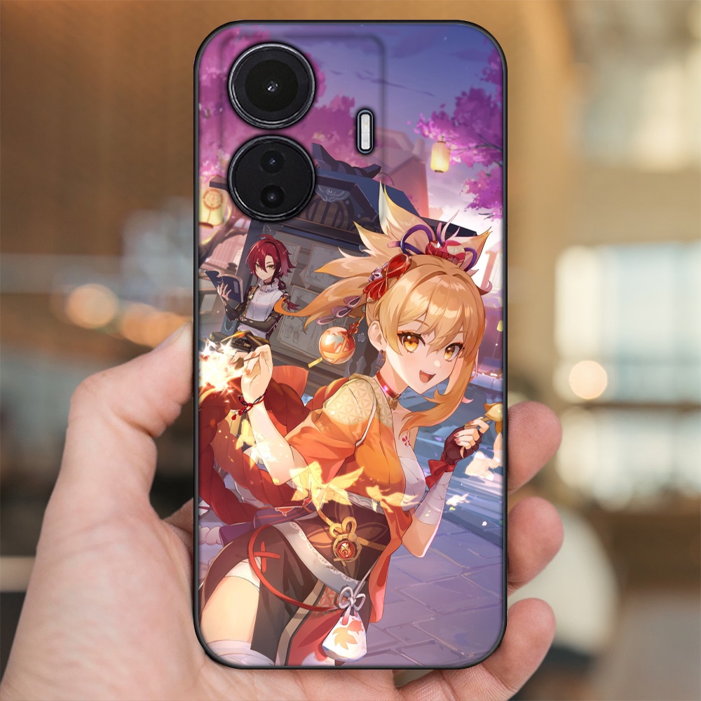 Ốp lưng Vivo T1 5G viền đen in hình Yoimiya Genshin Impact