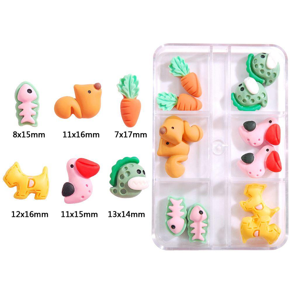 QQMALL Phụ Kiện Trang Trí Móng Tay / Điện Thoại Hình Mèo Kitty 3D Dễ Thương DIY