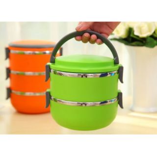Hộp đựng cơm giữ nhiệt 2 tầng inox