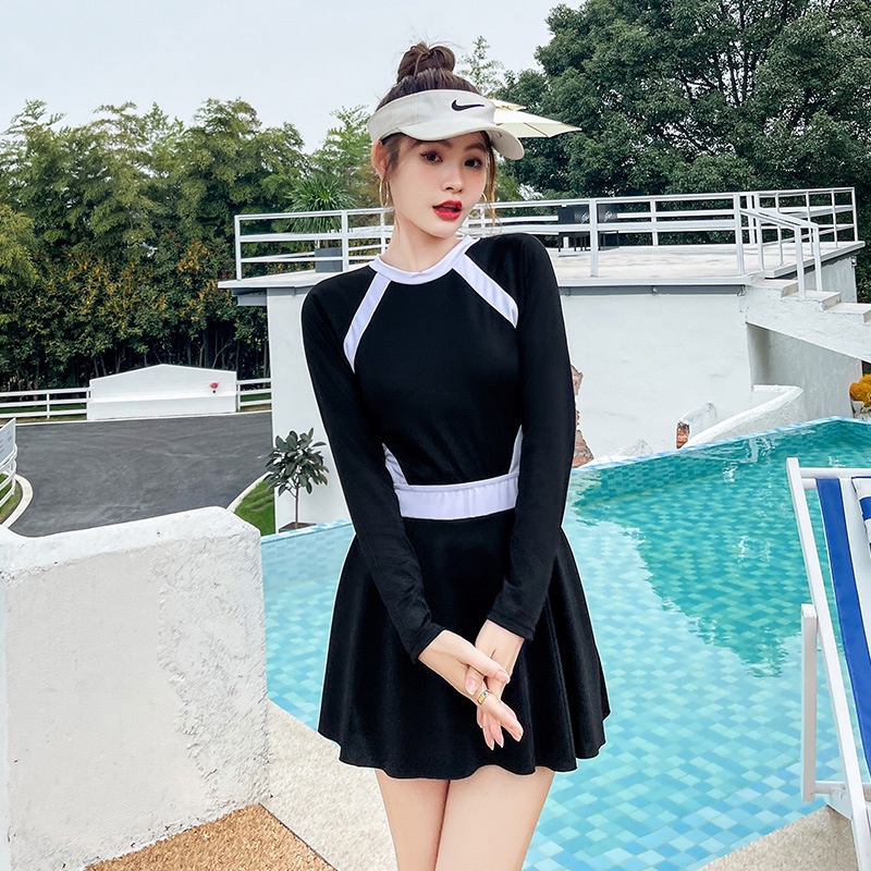 Bộ Đồ Bơi Dài Tay Thời Trang Đi Biển Quyến Rũ Cho Nữ