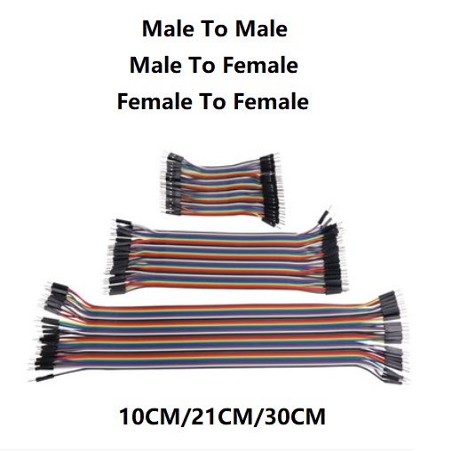 40pcs Jumper Wire 10CM 21CM 30CM Pins Male To Male Female To Female Cable Kit DIY Electron Line 2.54mm for PCB Arduino Chuyển Từ male Sang female 2.54mm diy arduino