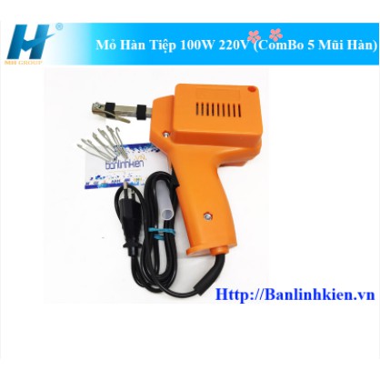 MỎ HÀN XUNG TIỆP 100W 220V (ComBo 5 Mũi Hàn)