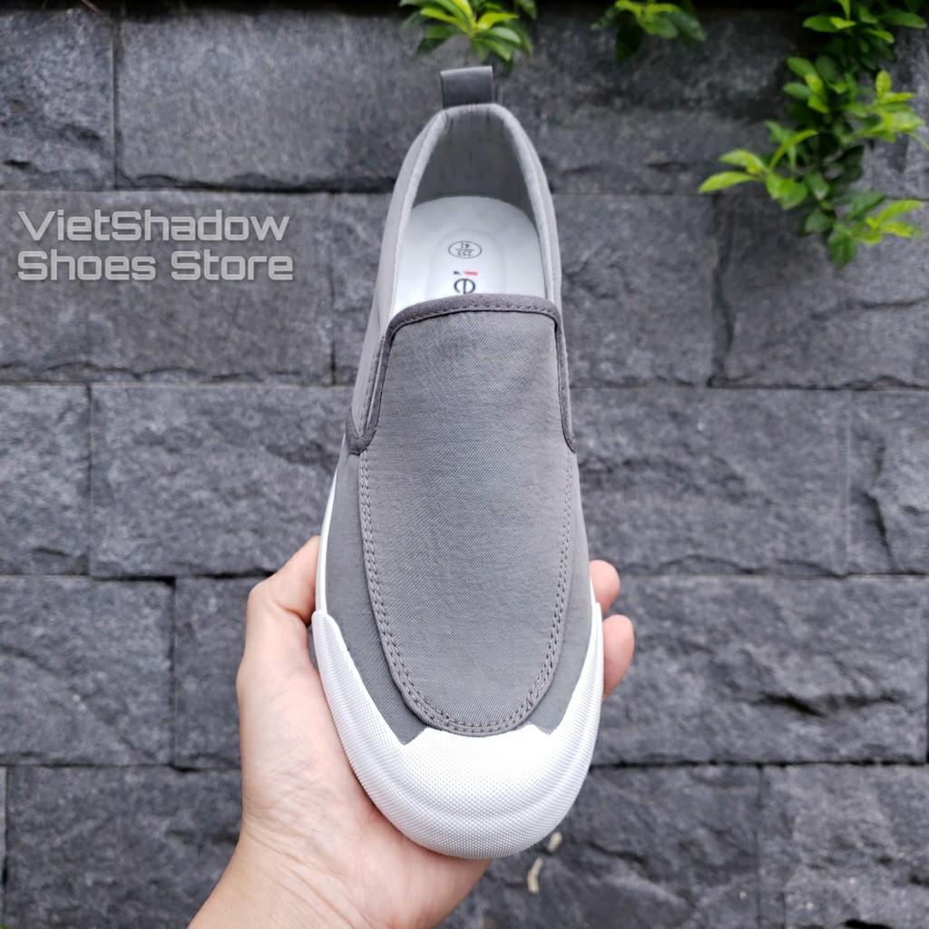 Slip on nam LEYO - Giày lười vải nam - Vải polyester màu xám - Mã SP A1109 | BigBuy360 - bigbuy360.vn