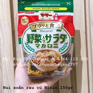 Nui xoắn rau củ Maccaroni Nissin Nhật 9m+
