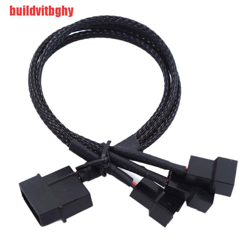 {buildvitbghy}Copper Molex To 3 Way 3Pin/4Pin Computer Power Fan Splitter Adapter Cable 12V IHL