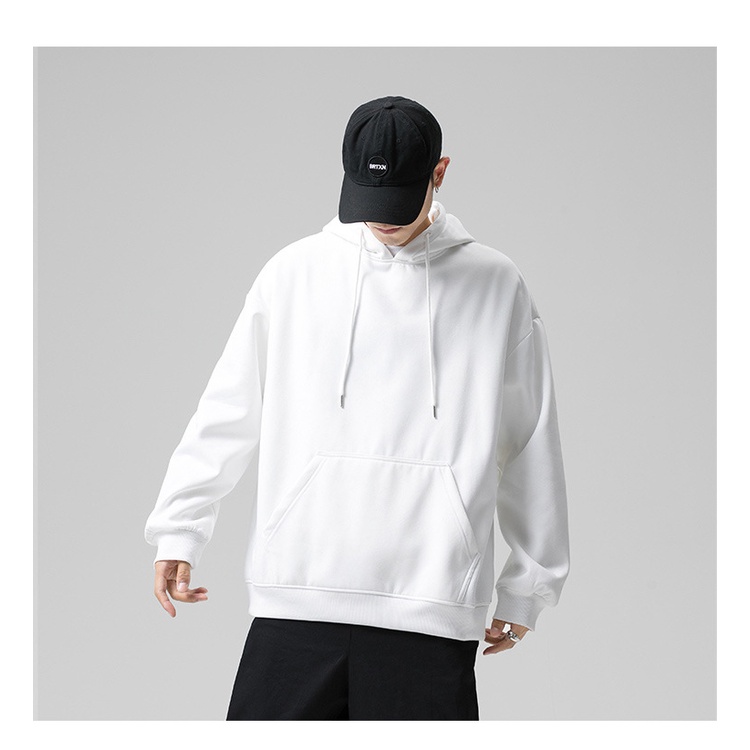 Áo Hoodie trơn nỉ bông cao cấp mềm mịn Unisex (Đen, Trắng)