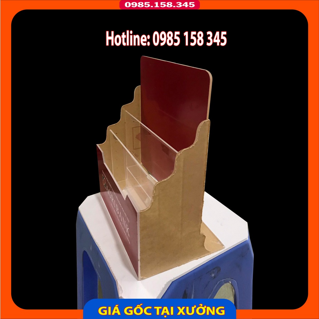 Khay mica 3 tầng  để bàn đựng tờ rơi A4, A5
