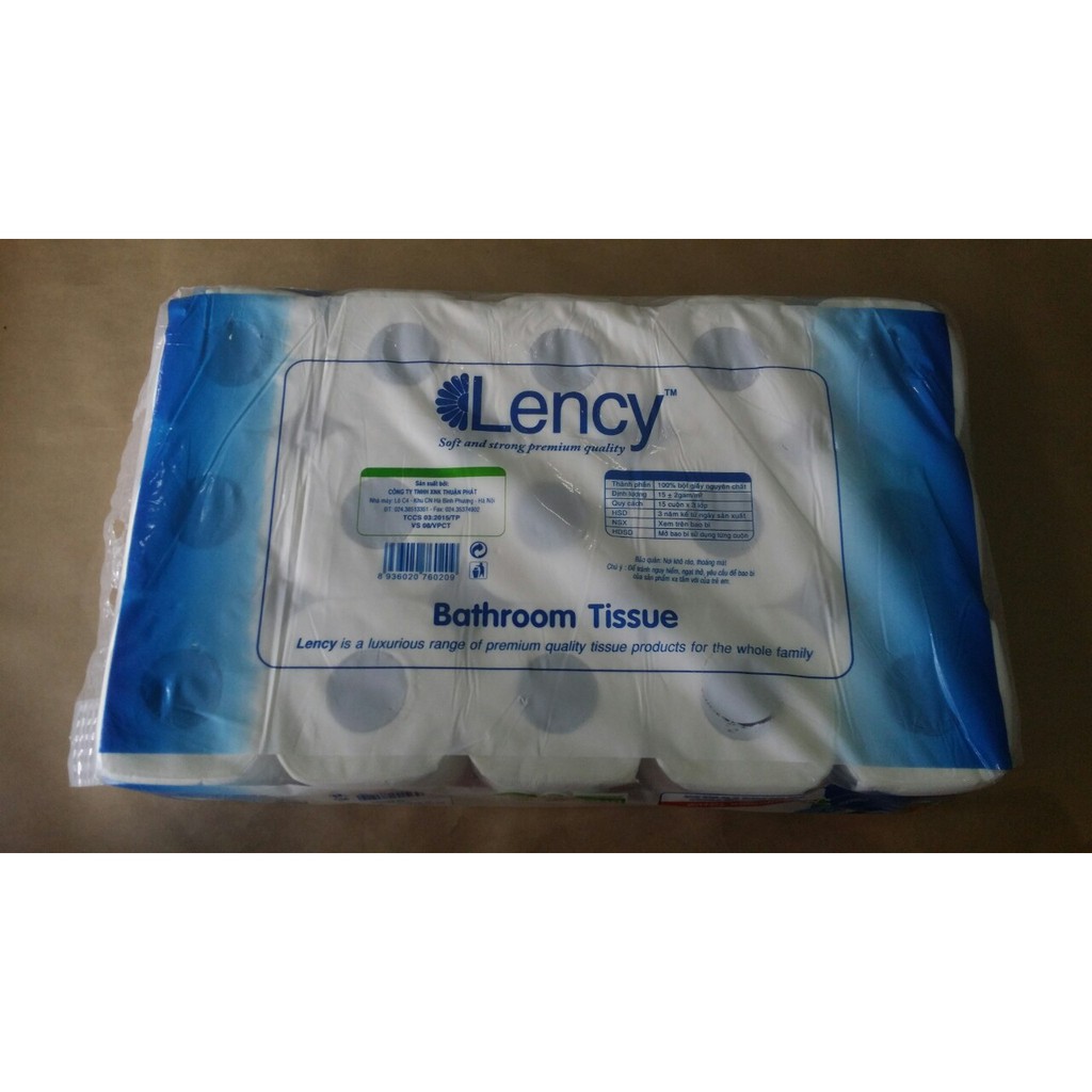 Combo 6 lốc giấy vệ sinh Lency 15 Cuộn Cao Cấp (3 Lớp)