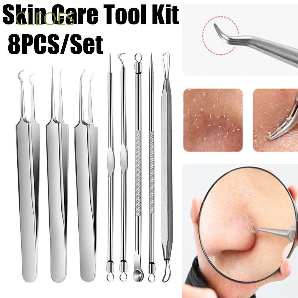[Hàng mới về] Set dụng cụ nặn mụn đầu đen bằng thép không gỉ chuyên nghiệp