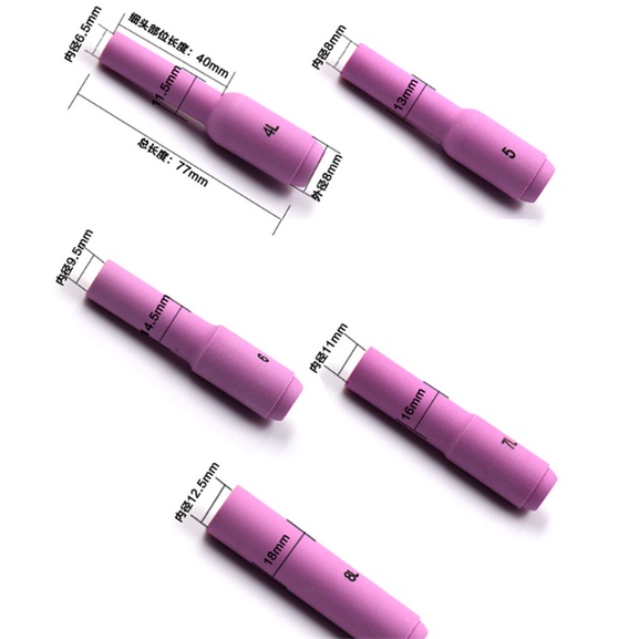 Chụp sứ kéo dài mỏ hàn tig WP18 WP26  số 4,5,6,7,8