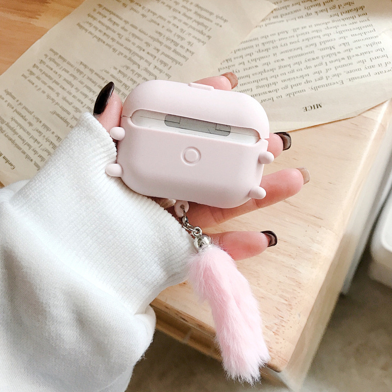 Soft Case Bahan Silikon Bentuk pink pig Untuk Airpods 1/2 AirPods pro case | BigBuy360 - bigbuy360.vn