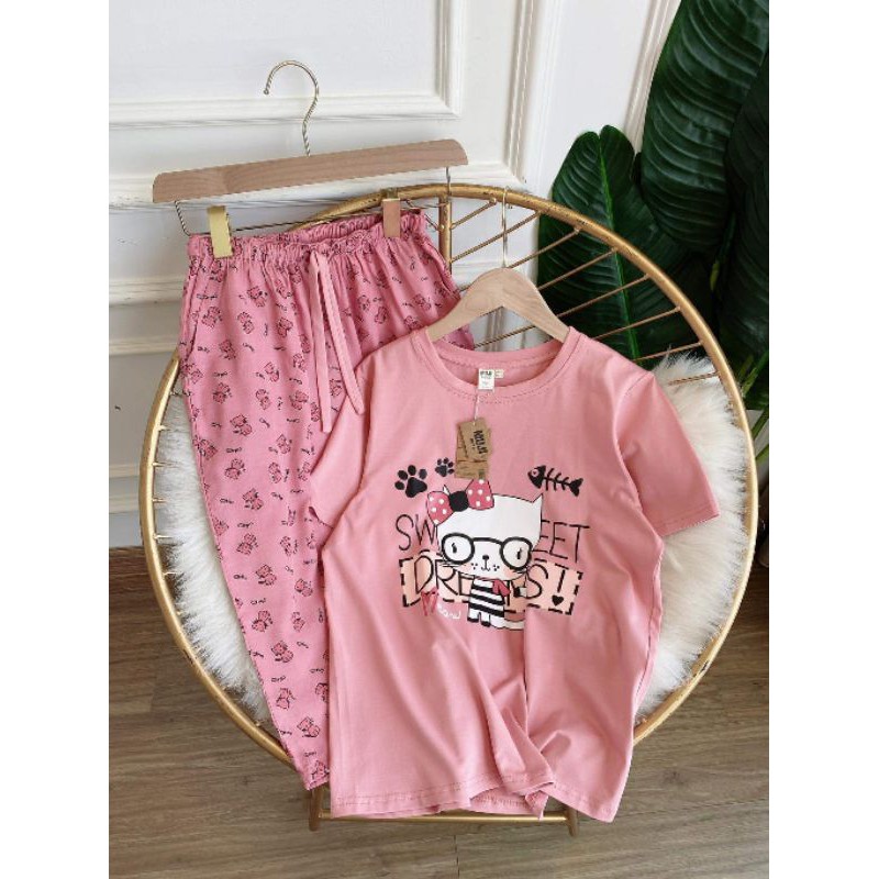 Bộ mặc nhà nữ cotton đẹp