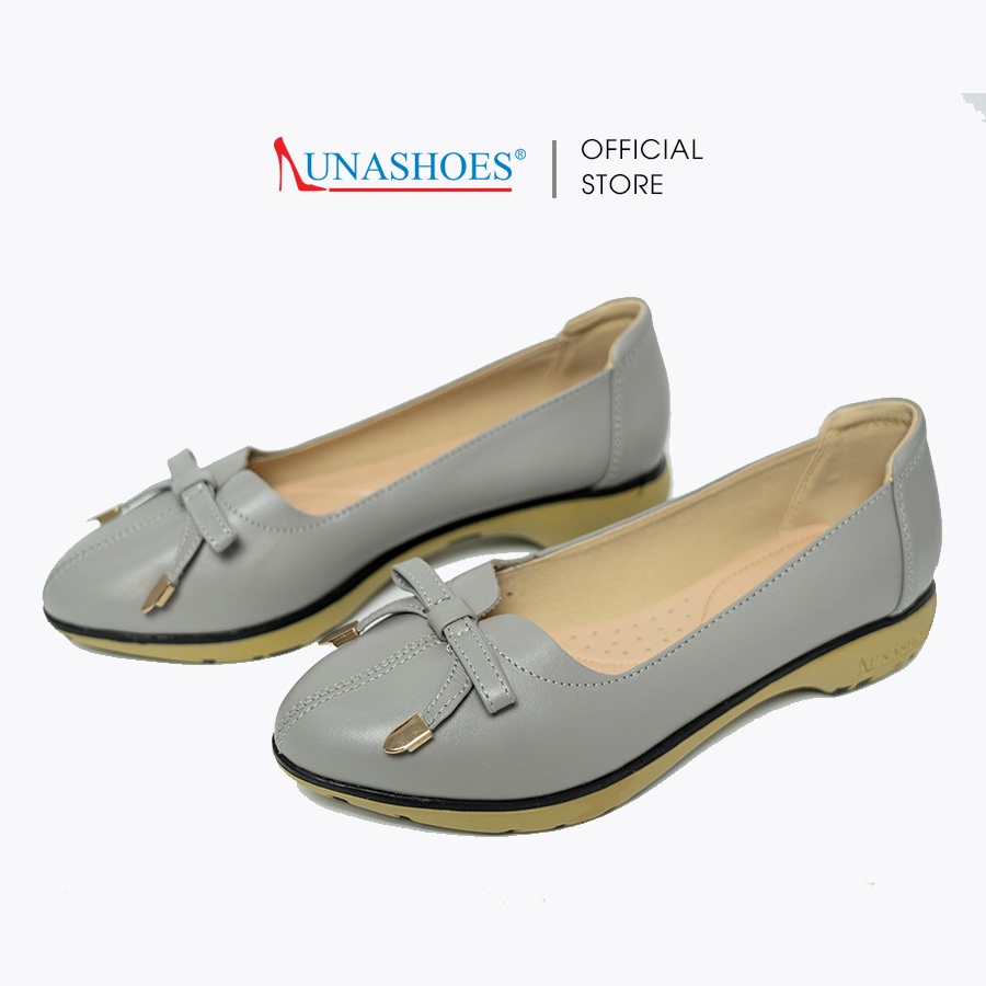 Giày slip on nữ 3p Lunashoes 42303 da bò 100% mềm đế cao su cực đẹp giầy da bò êm chân