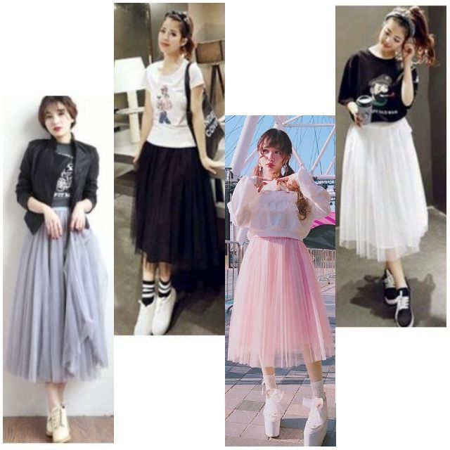 Chân Váy Lưới Midi Công Chúa