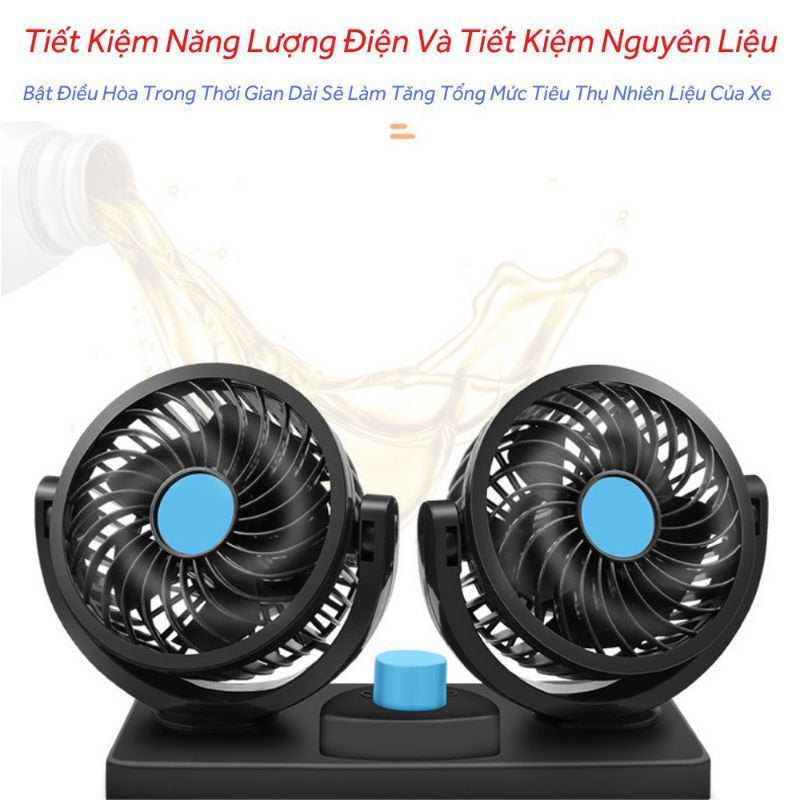 Quạt Đơn - Đôi mini 5V, 12v, 24v Cao Cấp xoay 360 tiện ích trên ô tô, xe hơi, bàn làm việc tiện lợi mọi nơi- BH 06 THÁNG