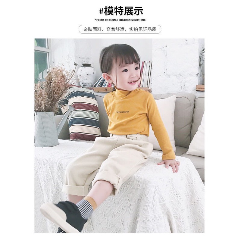 [Mã KIDEOM11 hoàn 100K xu đơn 500K] ÁO GIỮ NHIỆT HEY CỔ 3 PHÂN COTTON NỈ SIÊU HOT CHO BÉ | BigBuy360 - bigbuy360.vn