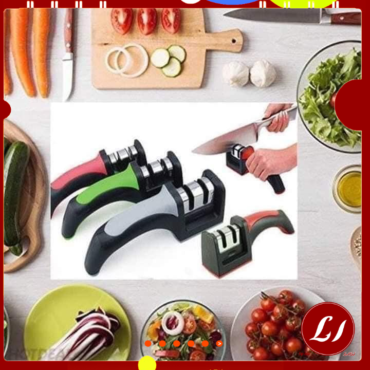 Dụng cụ mài dao, kéo (LOẠI 3 NGĂN) tiện ích trong gia đình- 19 x 5 x 7cm