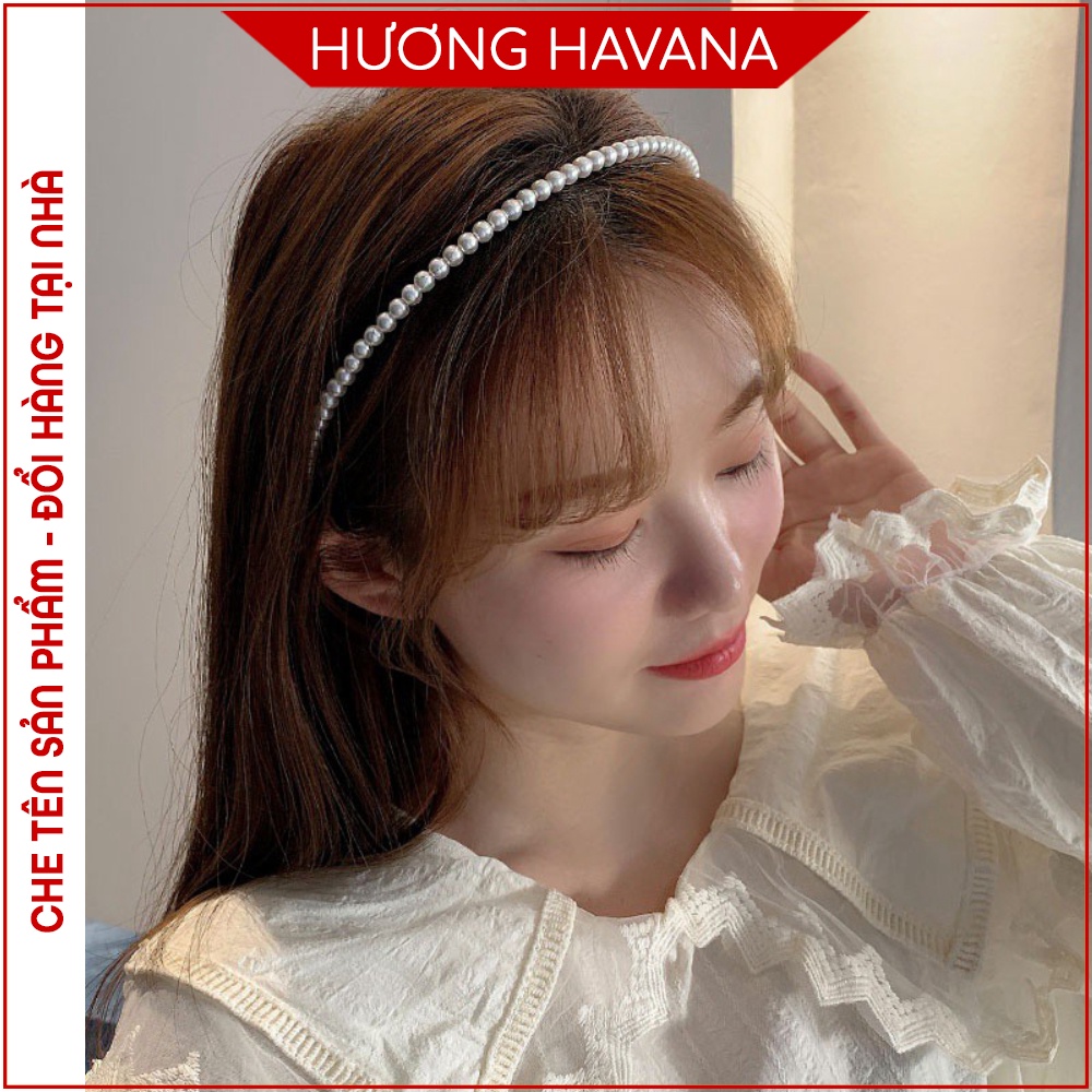 Bờm tóc hạt ngọc kiểu dáng tiểu thư Hàn Quốc Havana BT01