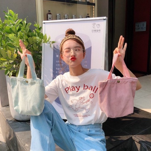 Túi xách vải đơn giản hợp thời trang phong cách Hàn Quốc cho nữ