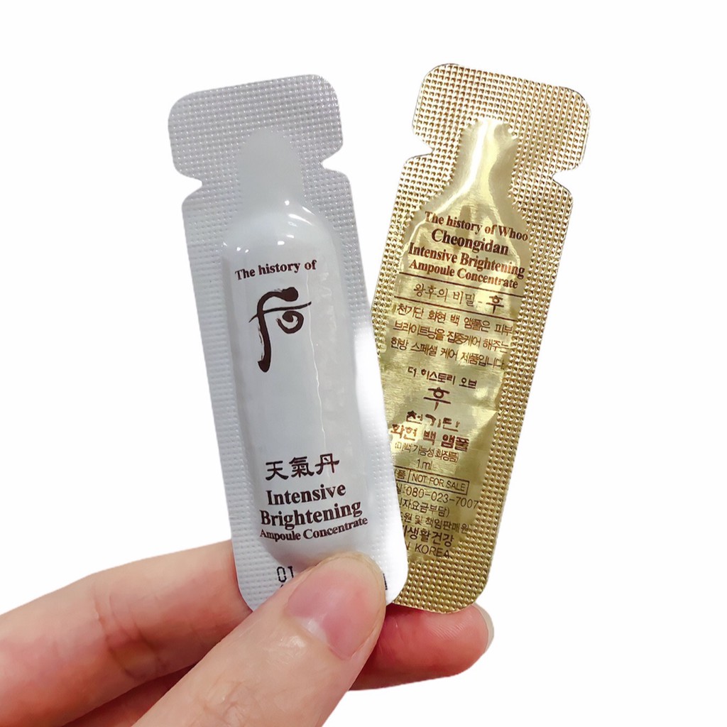 Gói tinh chất sâm núi dưỡng trắng, làm mờ thâm nám tàn nhang từ nhân sâm nhân núi cô đặc whoo intensive brightening 1ml