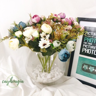 HOA GIẢ hoa hồng ROMANTIC cành 30cm