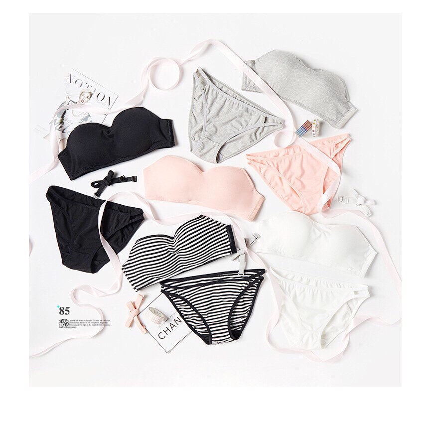 Bộ Quần Áo Lót Cotton Không Gọng Siêu Thấm ( 2 Kiểu Mặc )