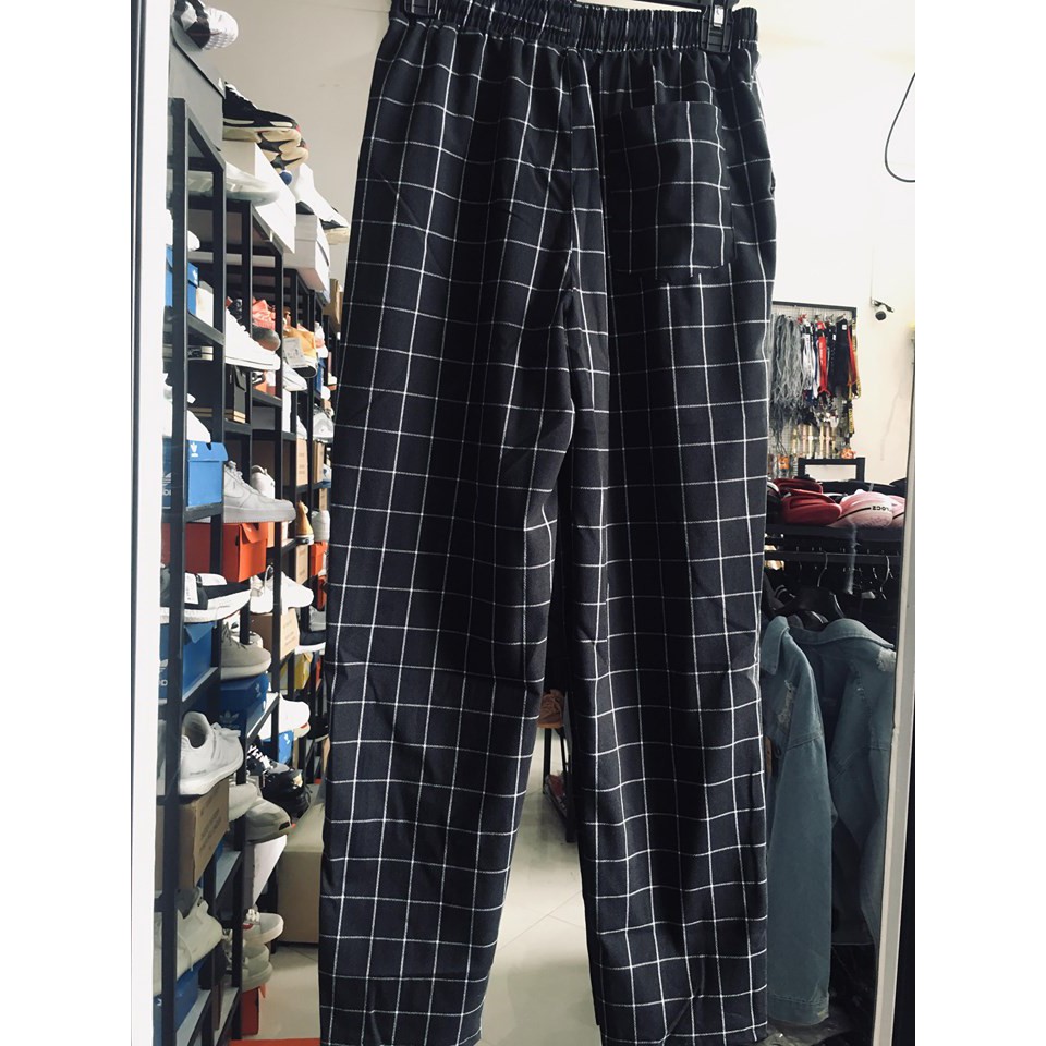 quần caro phong cách unisex - kèm ảnh thật(gin store)