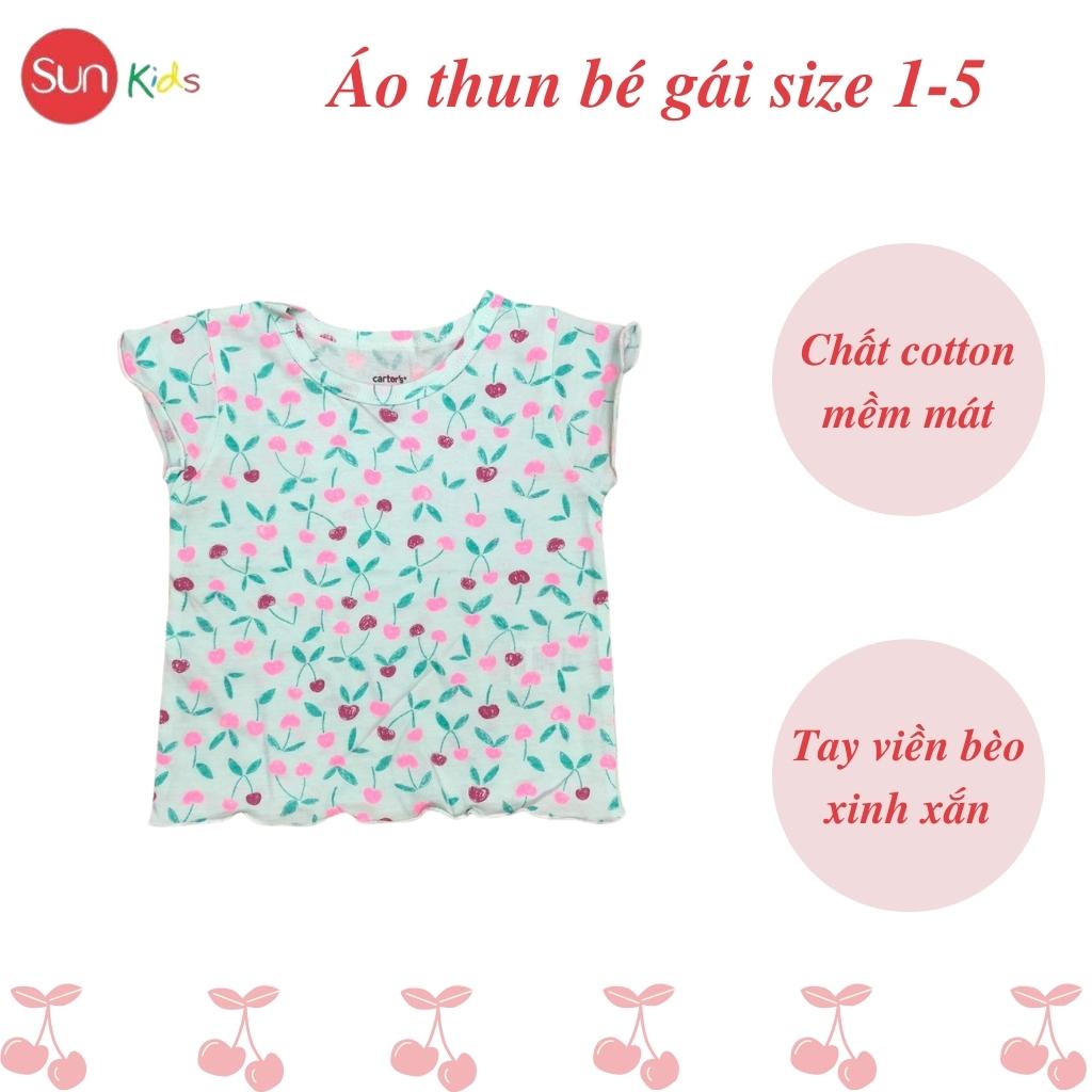 Áo thun cho bé gái, áo phông bé gái chất cotton mềm mát, size 1 - 5 tuổi - SUNKIDS