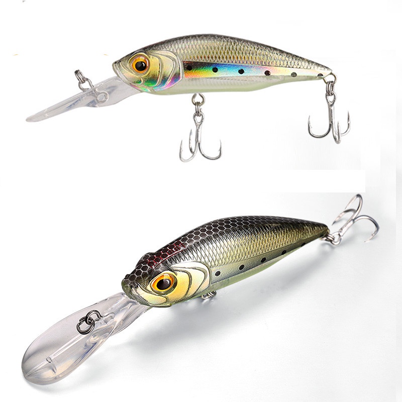 Mồi câu cá nhân tạo KINGDOM 60mm 7.2g 70mm 10g thiết kế móc đôi