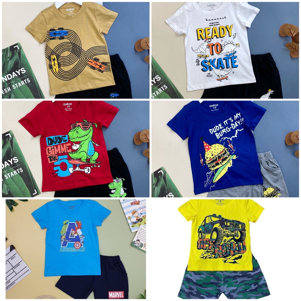 BỘ NGẮN OSHKOSH NHIỀU MẪU CHO BÉ TRAI 9-25KG