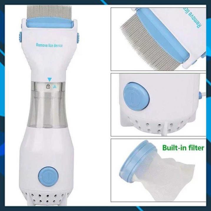 Lược Máy Chải Chấy Thông Minh Hút Chấy Bằng Từ Tính Thân Thiên Với Người Dùng Tặng Kèm 3 Túi Đựng